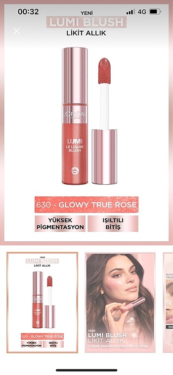 Loreal Paris Lumi Blush likit allık 630