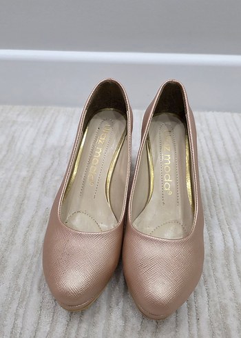 Bej Topuklu Kadın Ayakkabı - Görsel 2