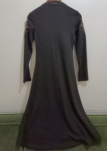 Nakışlı Siyah Uzun Bohem Elbise - Görsel 2