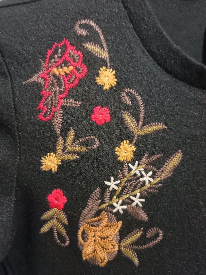 Nakışlı Siyah Uzun Bohem Elbise - Görsel 5