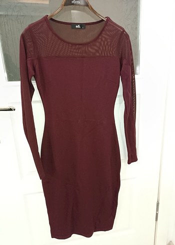 Bordo Midi Kadın Elbise - Görsel 3