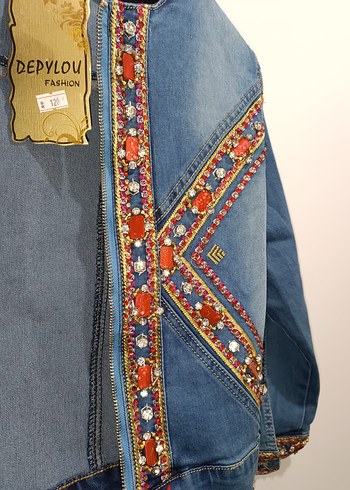 Denim Taşlı Ceket - Görsel 11