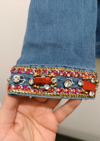 Denim Taşlı Ceket - Görsel 5