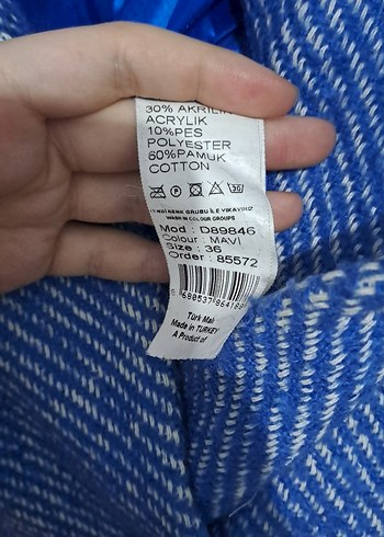 Mavi Düğmeli Midi Kadın Kaban - Görsel 5