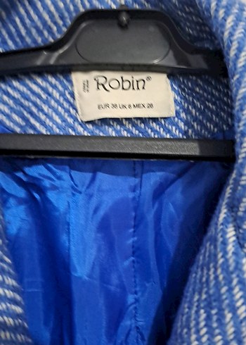 Mavi Düğmeli Midi Kadın Kaban - Görsel 3