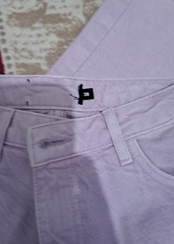 Mor Nakışlı Dantel Detaylı Kadın Pantolon - Görsel 6