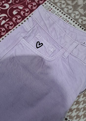 Mor Nakışlı Dantel Detaylı Kadın Pantolon - Görsel 5