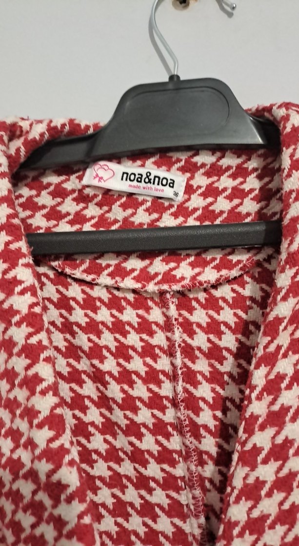 Düğmeli Kırmızı Mini Kadın Blazer - Görsel 2