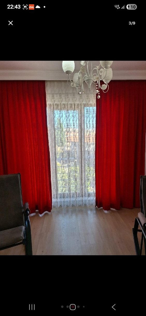 Klasik Nakışlı Parlak Kırmızı Perde - Görsel 3