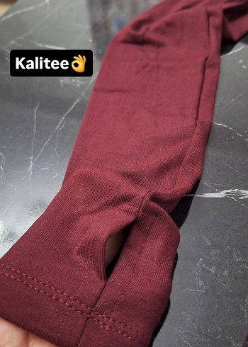 Bordo Kadın parmak gecirme detaylı body - Görsel 2