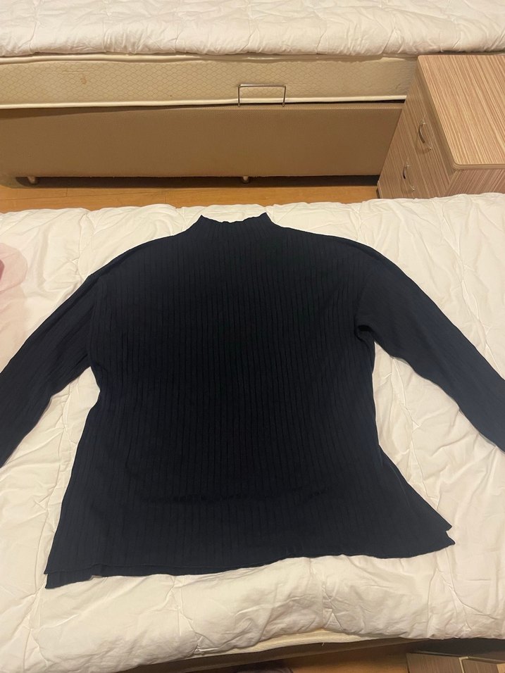 Lacivert Kadın Örgü Uzun Kollu Kazak - Görsel 2