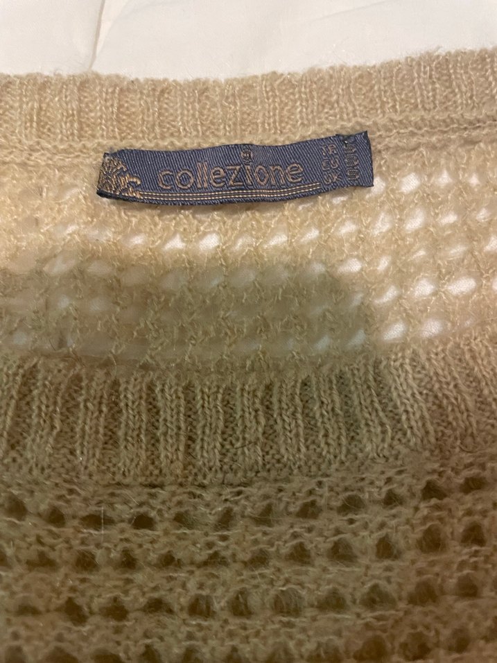 Bej Örgü Uzun Kollu Kadın Kazak - Görsel 2