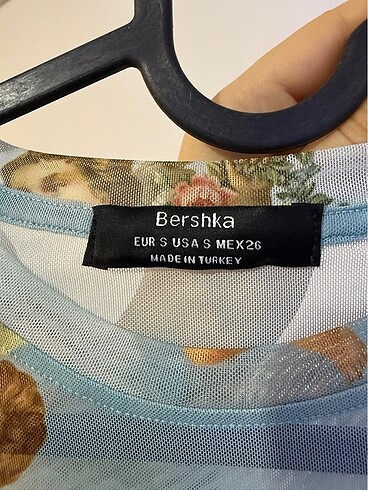 s Beden Bershka tül mesh üst melekli crop tshirt üst