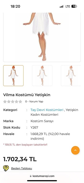 m Beden Kostüm