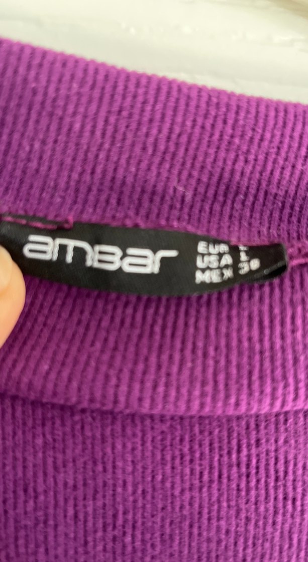 Mor Kemerli Uzun Kadın Elbise - Görsel 2