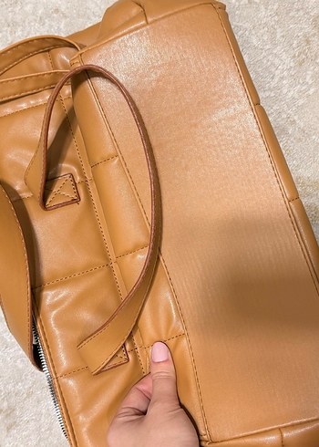 Kahverengi Deri Kadın Omuz Çantası - Görsel 4