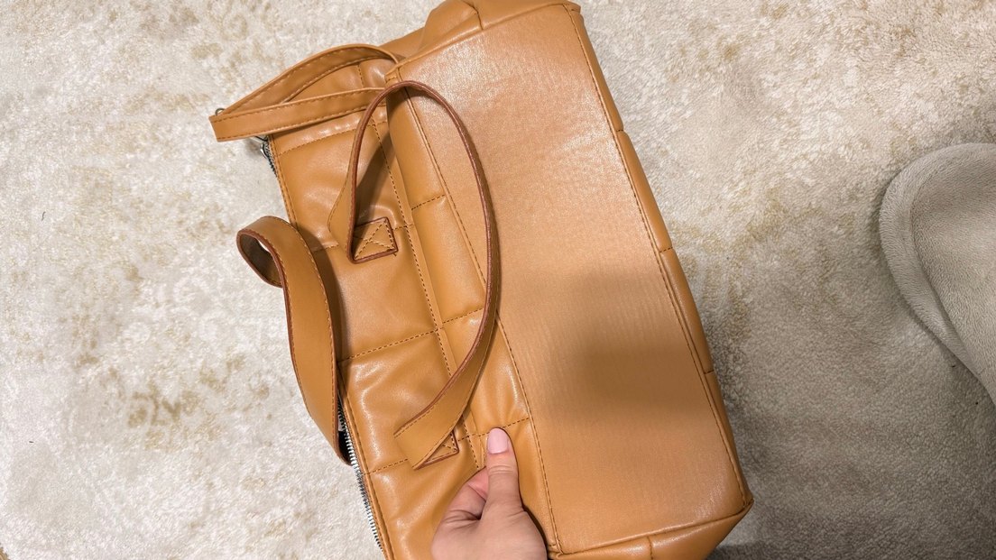 Kahverengi Deri Kadın Omuz Çantası - Görsel 4