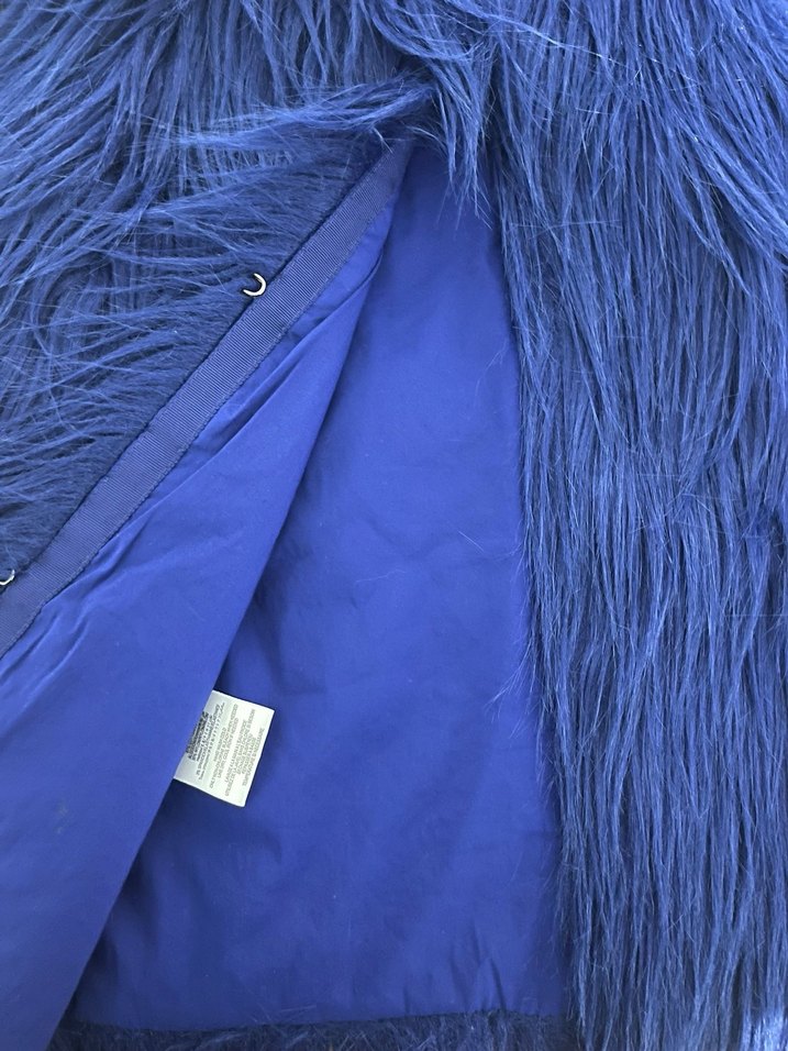 Mavi Kürk Detaylı Kadın Yün Yelek - Görsel 3