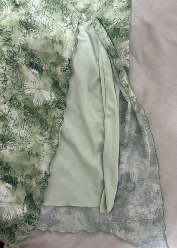 Yeşil Straplez Uzun Bohem Kadın Elbise - Görsel 3