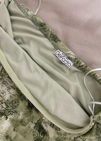 Yeşil Straplez Uzun Bohem Kadın Elbise - Görsel 2