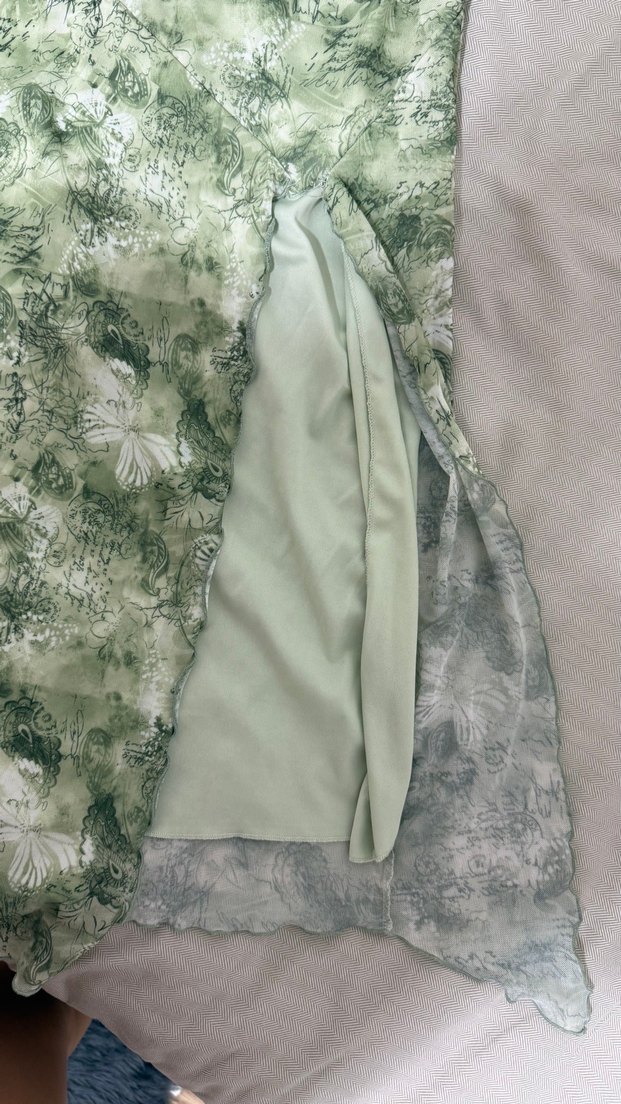 Yeşil Straplez Uzun Bohem Kadın Elbise - Görsel 3