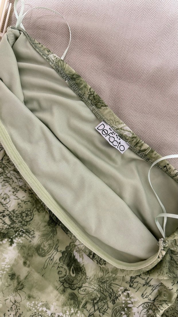 Yeşil Straplez Uzun Bohem Kadın Elbise - Görsel 2