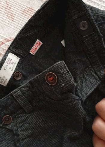 Gri Düğmeli Erkek Bebek Pantolon - Görsel 6