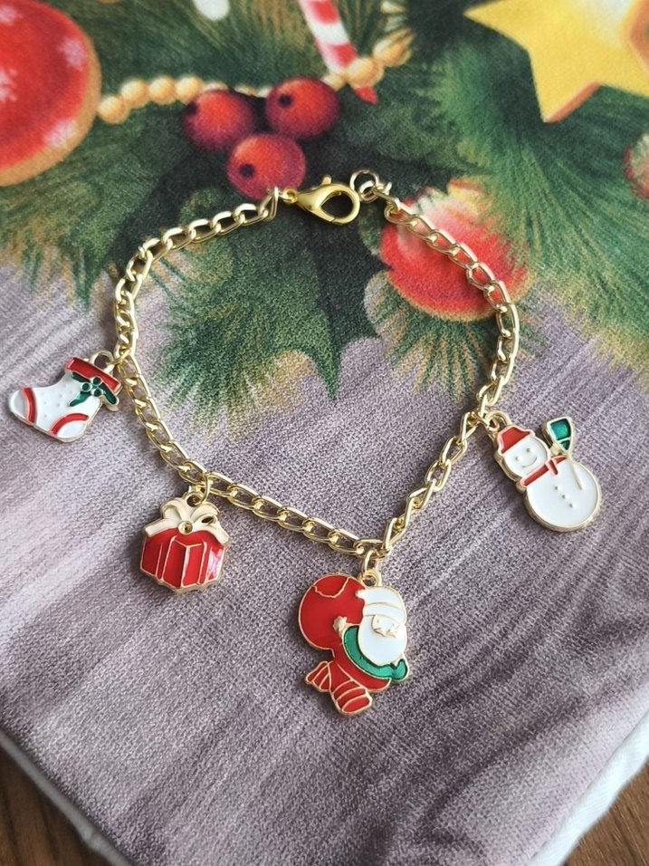 Renkli Zincir Detaylı Yılbaşı Kadın Bileklik - Görsel 2