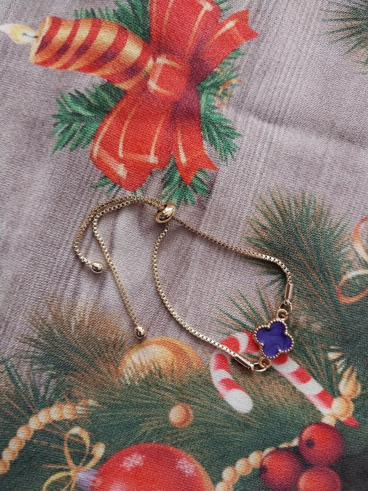 Bijuteri Zincir Detaylı Mor Renkli Bileklik - Görsel 2