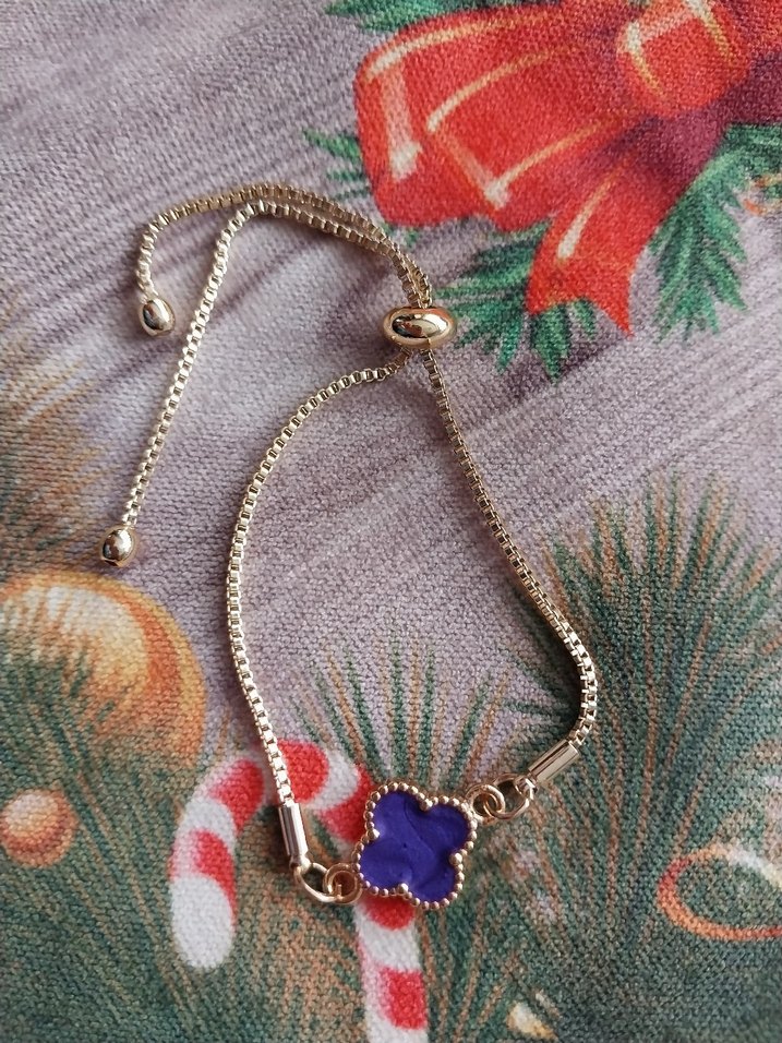 Bijuteri Zincir Detaylı Mor Renkli Bileklik - Görsel 3