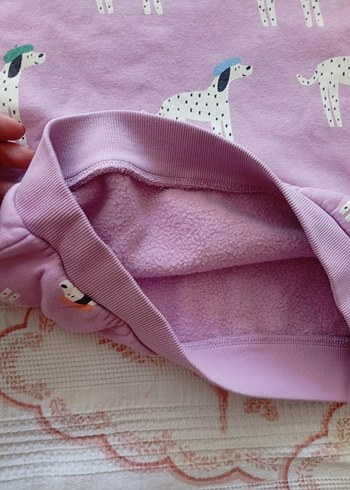 6 Yaş Beden pembe Renk Kız Çocuk ,Baskılı Uzun Kollu Sweatshirt
