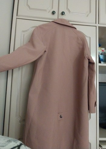 Bej Midi Kadın Kaban Düğmeli - Görsel 4