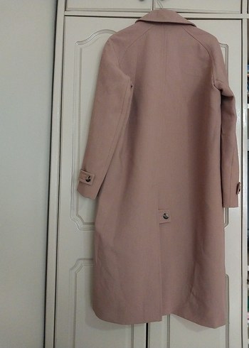 Bej Midi Kadın Kaban Düğmeli - Görsel 8