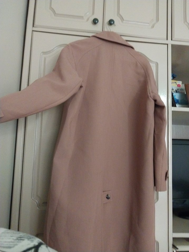 Bej Midi Kadın Kaban Düğmeli - Görsel 4