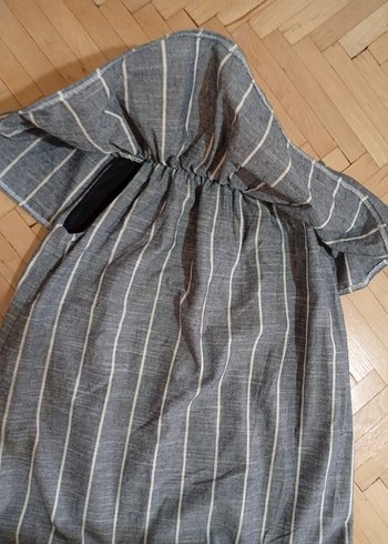 omuzu düşük midi elbise - Görsel 6