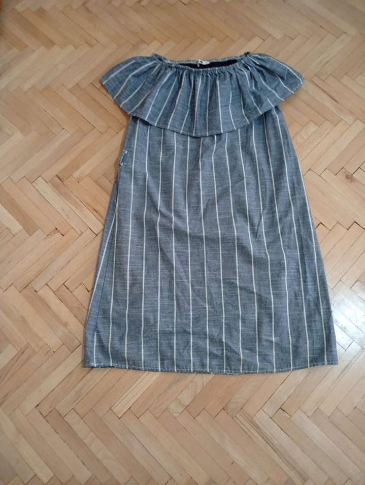 omuzu düşük midi elbise - Görsel 2