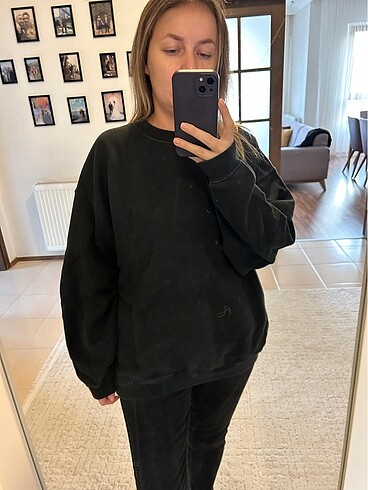 m Beden Siyah sweatshirt