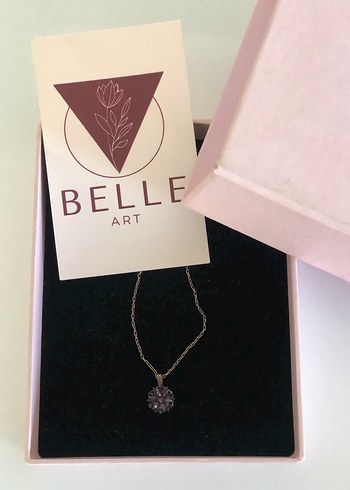 Pembe Mini Zincir Detaylı Bohem Kolye - Görsel 2