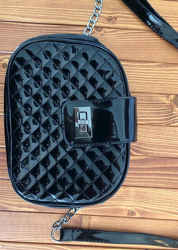 Siyah Deri Tokalı Kadın Çanta - Görsel 3