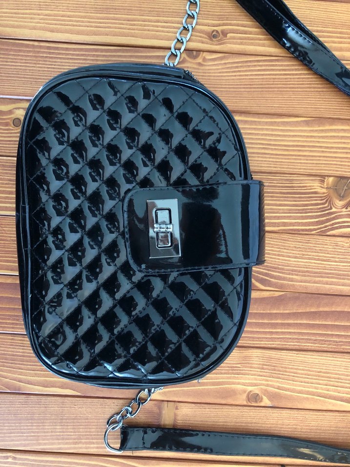 Siyah Deri Tokalı Kadın Çanta - Görsel 3