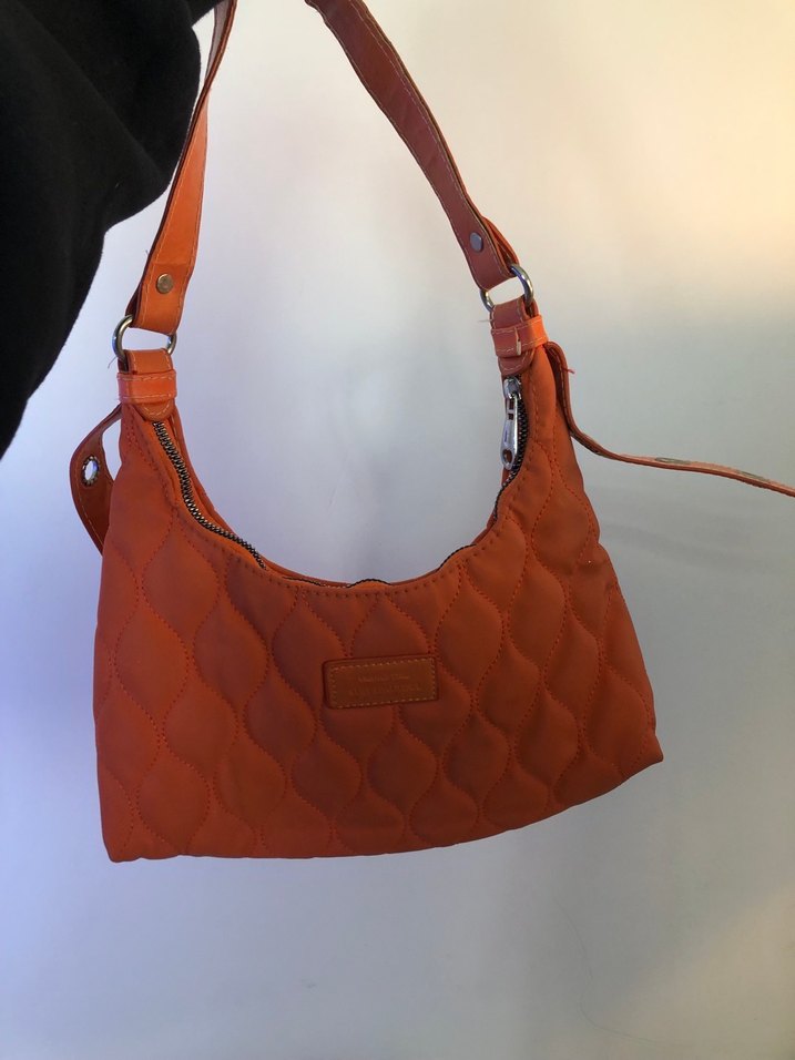 Turuncu Minimalist Deri Kadın Çanta - Görsel 5