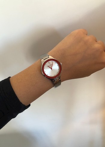 Renkli Kırmızı Kemerli Kadın Saat-Daniel klein - Görsel 5
