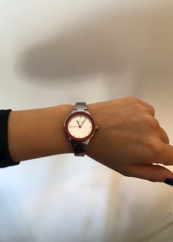 Renkli Kırmızı Kemerli Kadın Saat-Daniel klein - Görsel 3