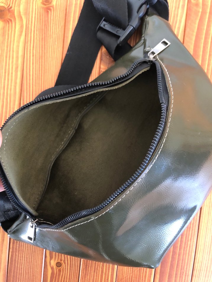 Kadın Haki Fermuarlı Crossbody Çanta - Görsel 2