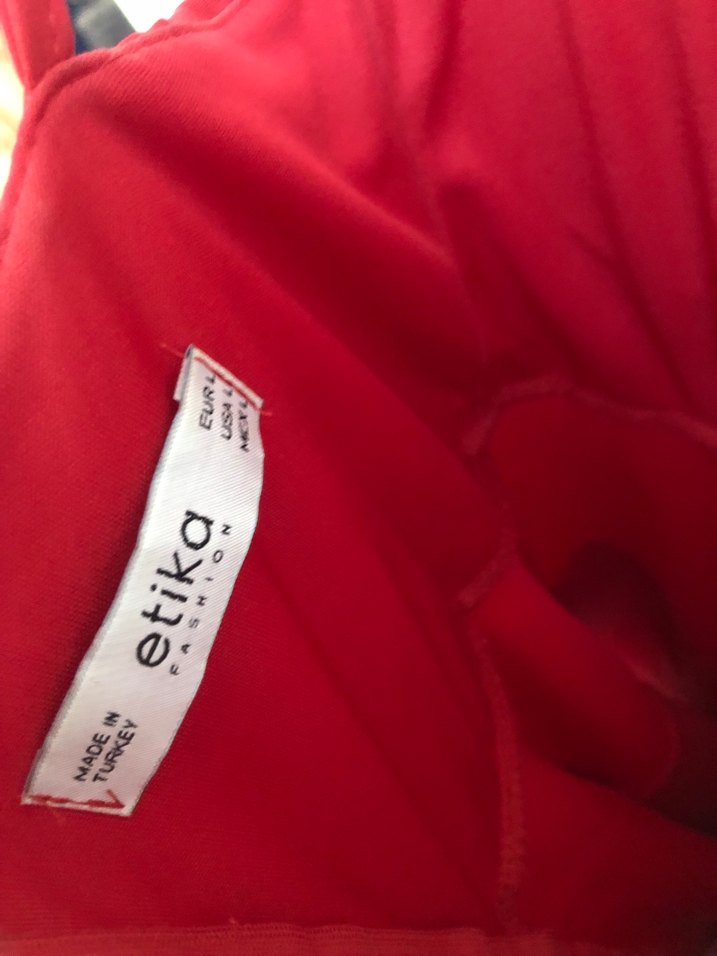 Kırmızı Fırfırlı Mini Kadın elbise - Görsel 3