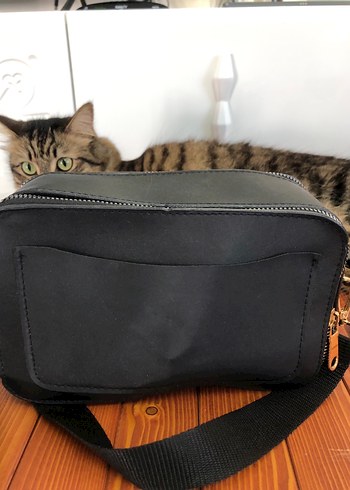 Tokalı Siyah Deri Kadın Çanta - Görsel 4