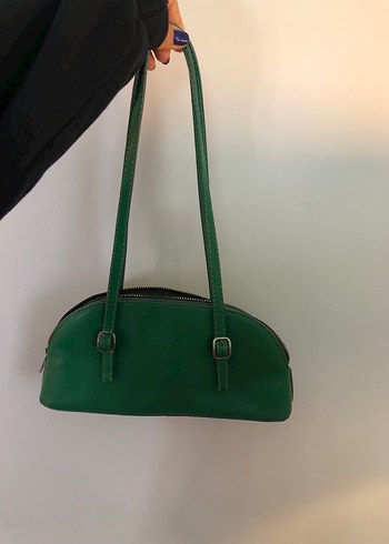 Yeşil Deri Kadın Çanta - Görsel 6