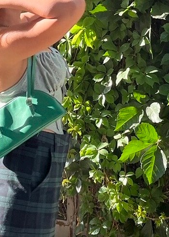 Yeşil Deri Kadın Çanta - Görsel 2