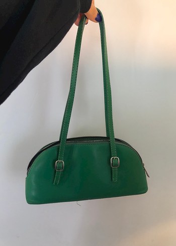 Yeşil Deri Kadın Çanta - Görsel 5