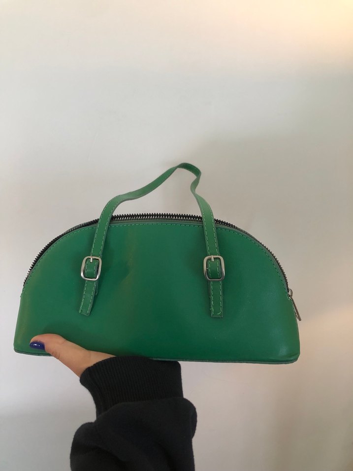 Yeşil Deri Kadın Çanta - Görsel 4